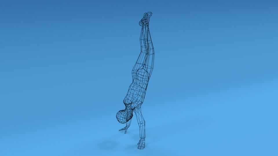 Low Poly Kid in Handstand Pose Low-poly 3D model_11