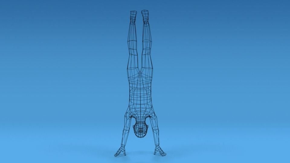 Low Poly Kid in Handstand Pose Low-poly 3D model_15