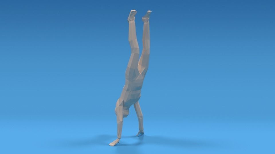 Low Poly Kid in Handstand Pose Low-poly 3D model_1