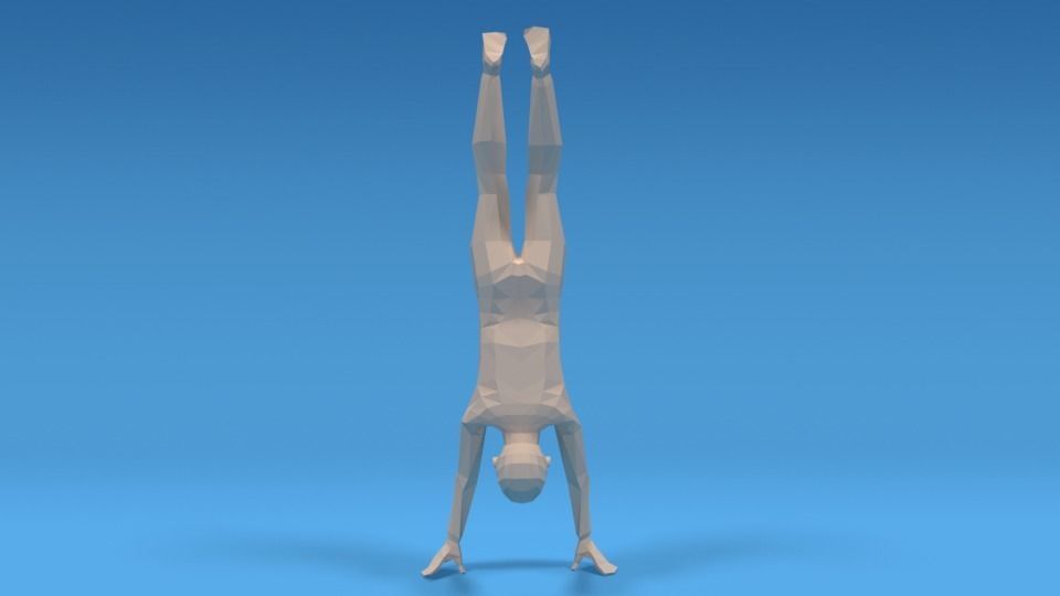 Low Poly Kid in Handstand Pose Low-poly 3D model_8