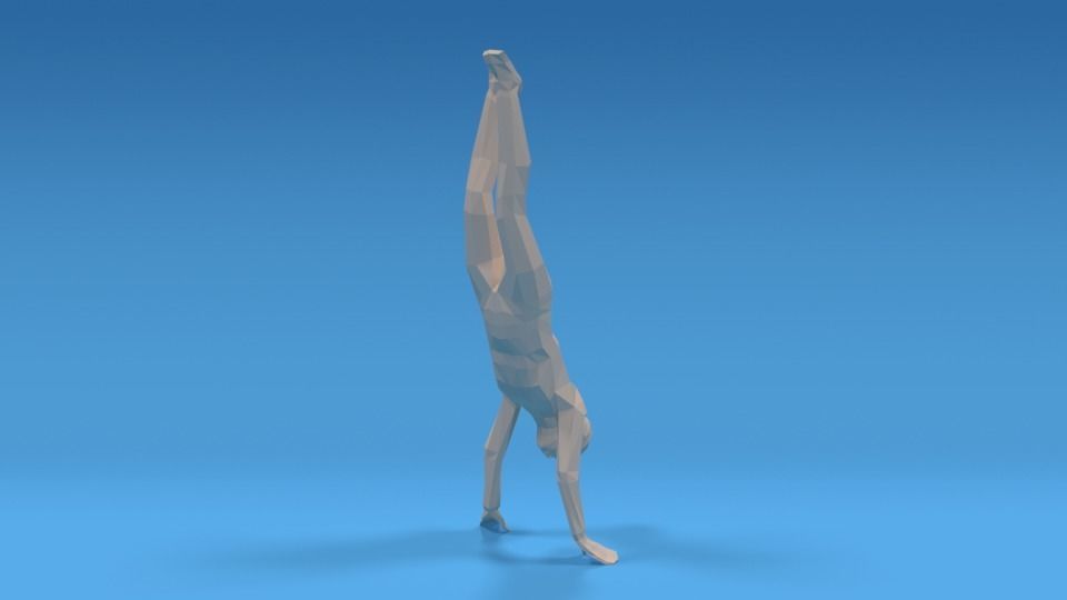 Low Poly Kid in Handstand Pose Low-poly 3D model_2
