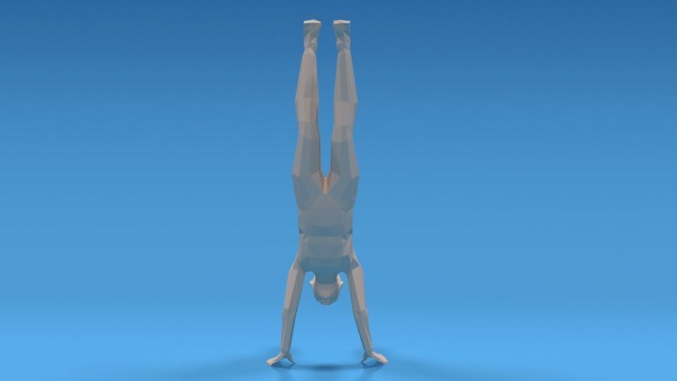 Low Poly Kid in Handstand Pose Low-poly 3D model_4