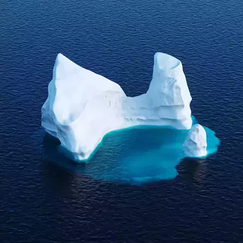 Iceberg floating in ocean Low-poly 3D model