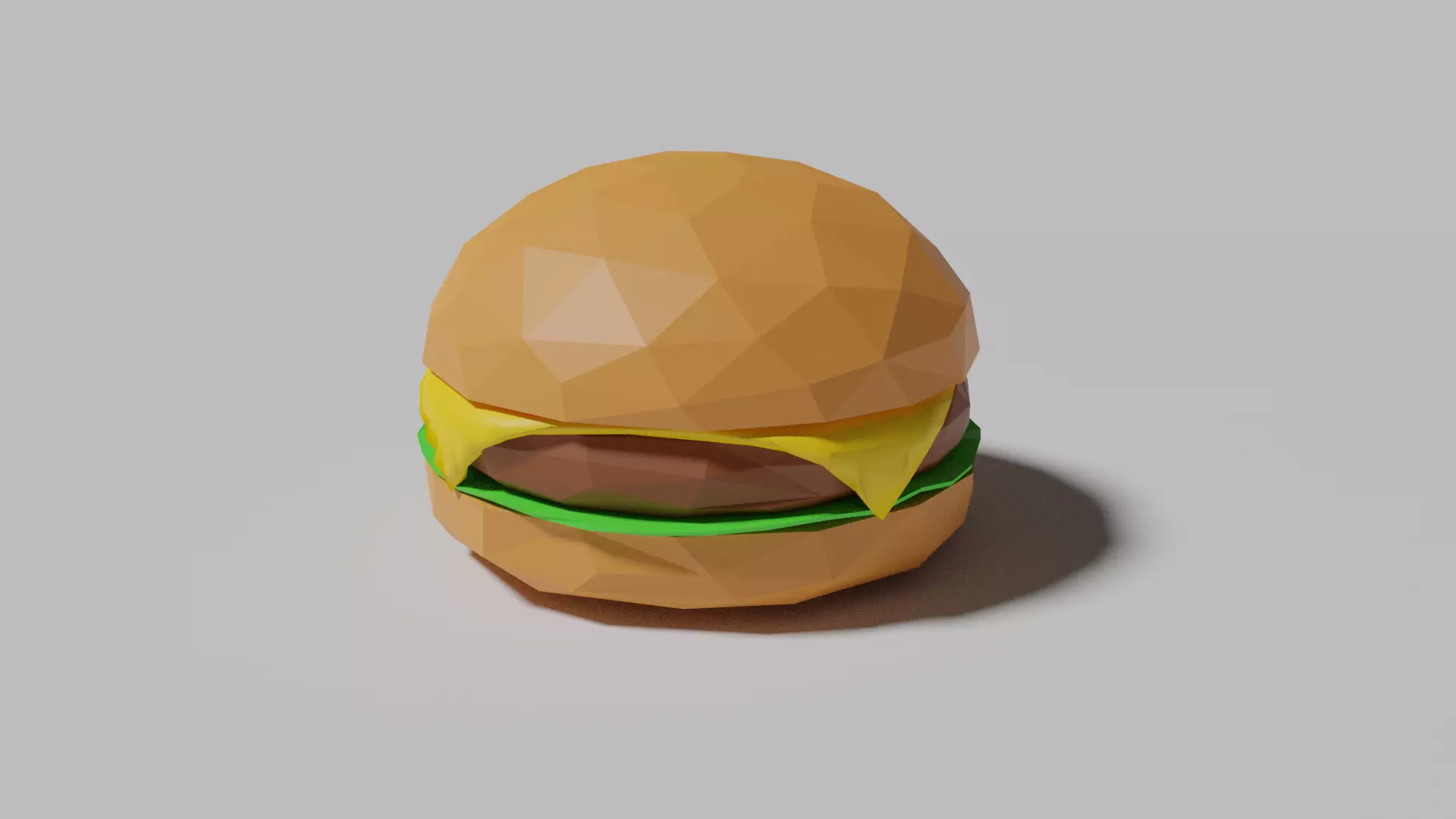 Low Poly Cheeseburger hamburger Low-poly 3D model