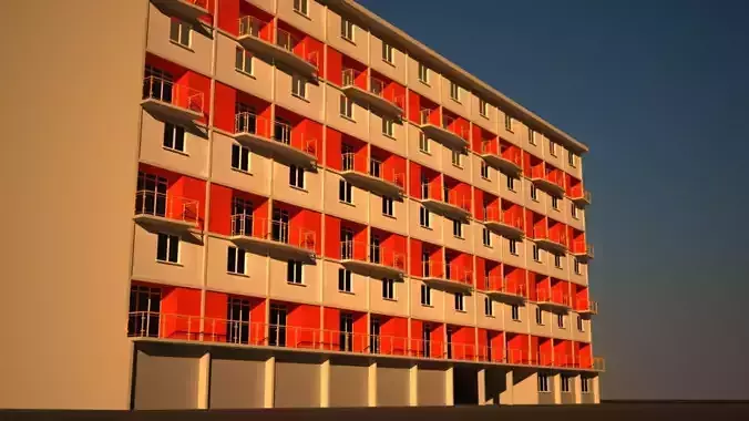 Building apartment with balconies