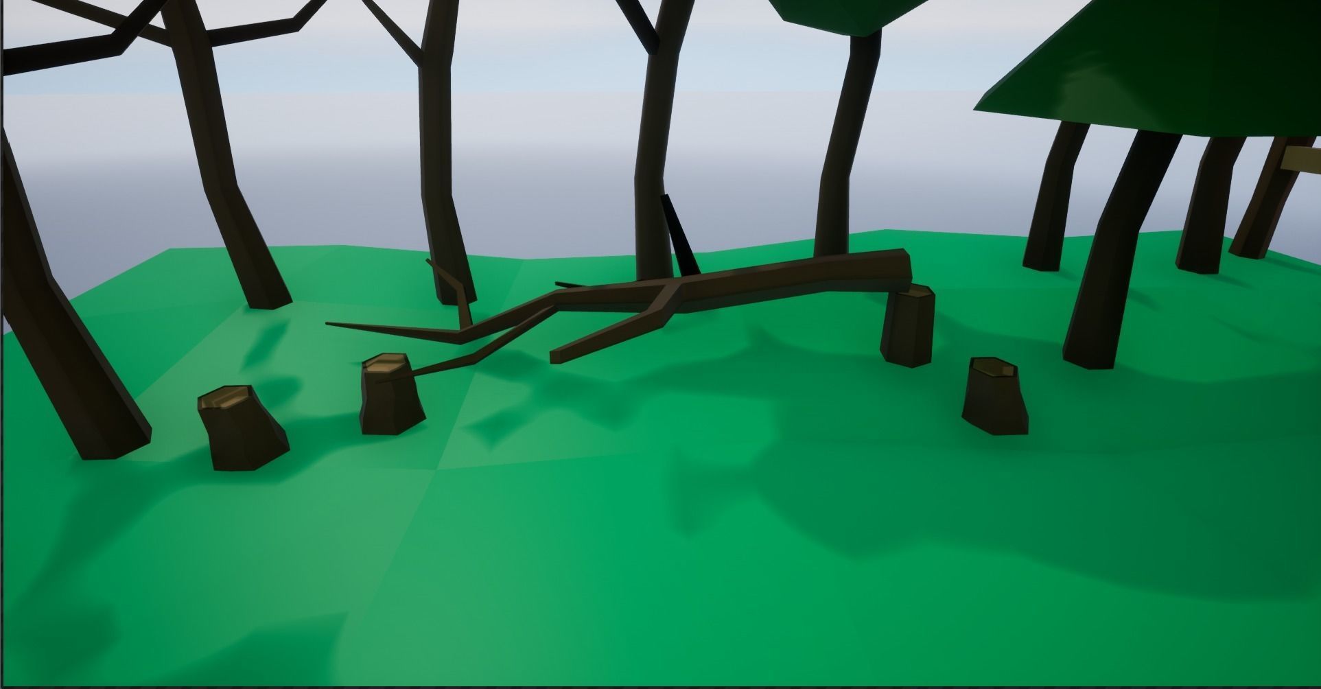 Lowpoly Polygon Platformer-tree-rock-fence-plant Pack 3D Model Collection_26