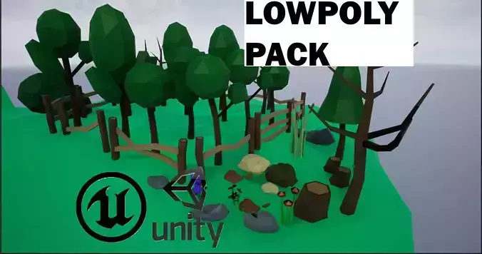 Lowpoly Polygon Platformer-tree-rock-fence-plant Pack 3D Model Collection Lowpoly Polygon Platformer-tree-rock-fence-plant Pack 3D Model Collection
