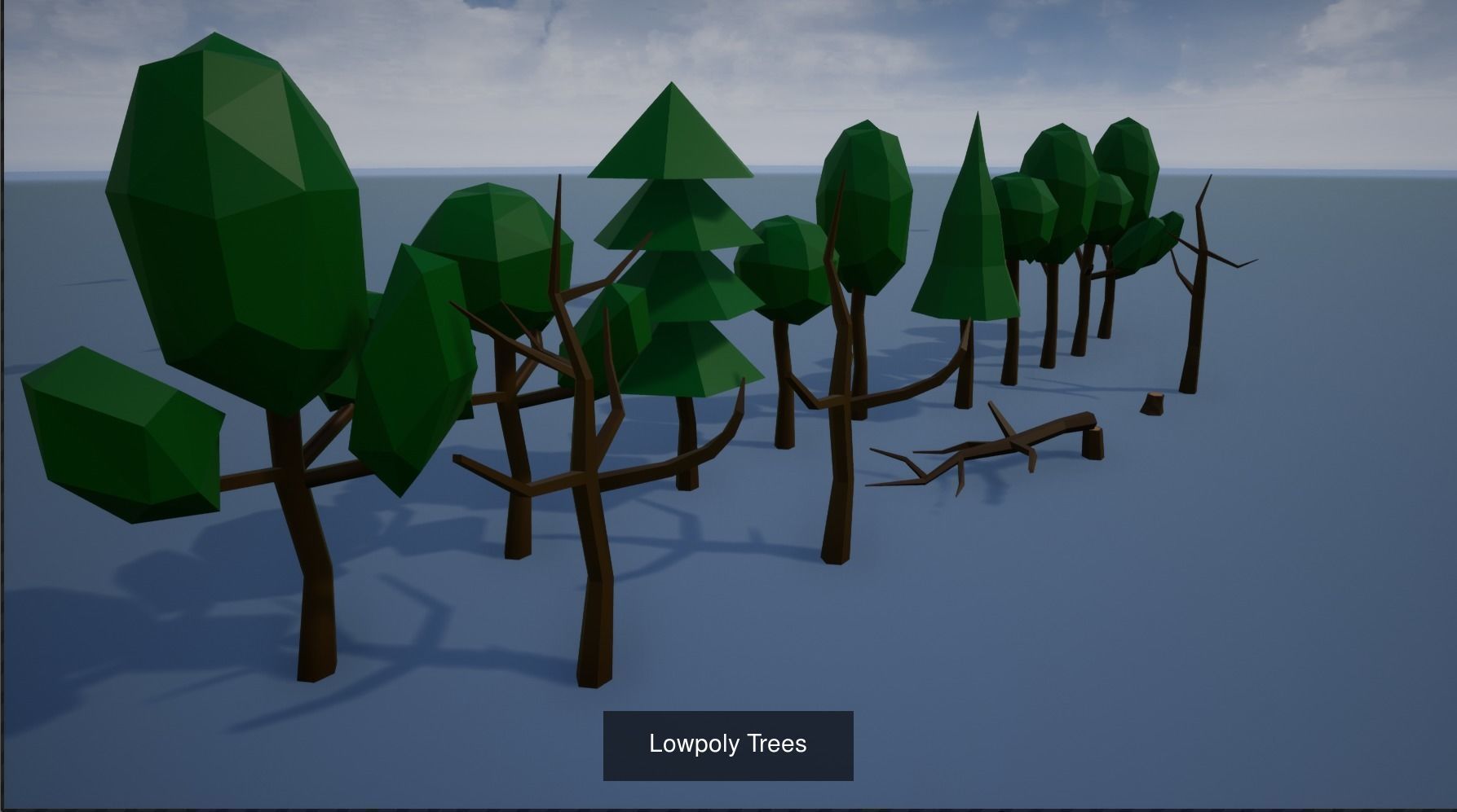 Lowpoly Polygon Platformer-tree-rock-fence-plant Pack 3D Model Collection_3