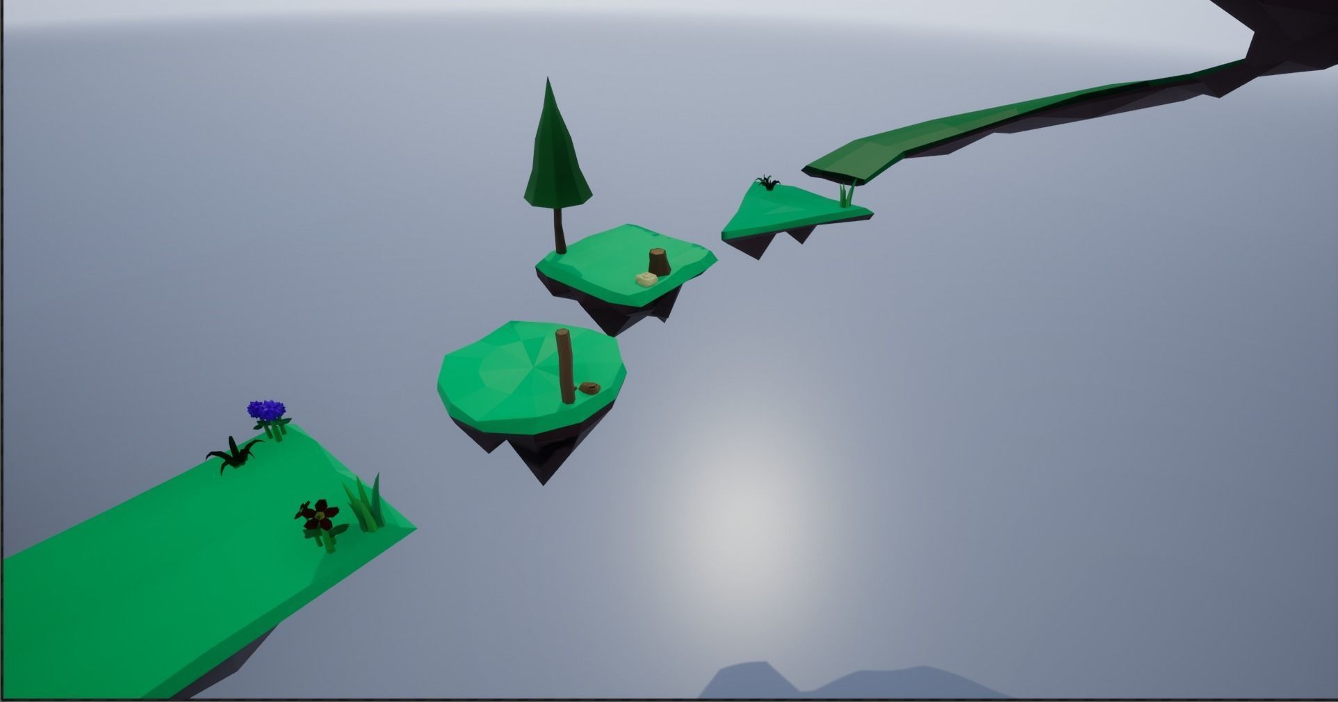 Lowpoly Polygon Platformer-tree-rock-fence-plant Pack 3D Model Collection_18