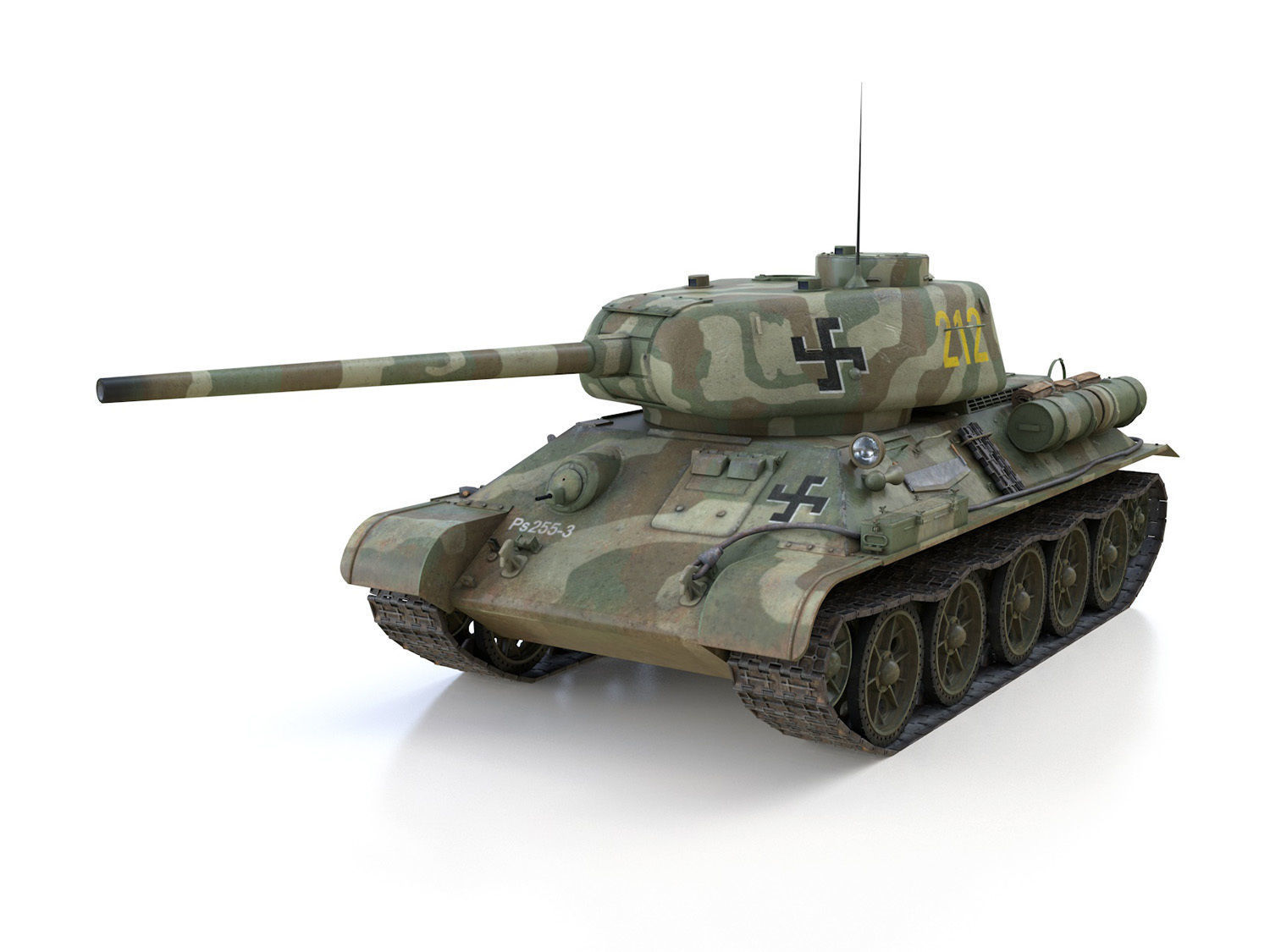 T-34-85 - 212 - Finish Army 3D model_1