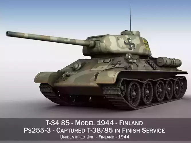 T-34-85 - 212 - Finish Army 3D model