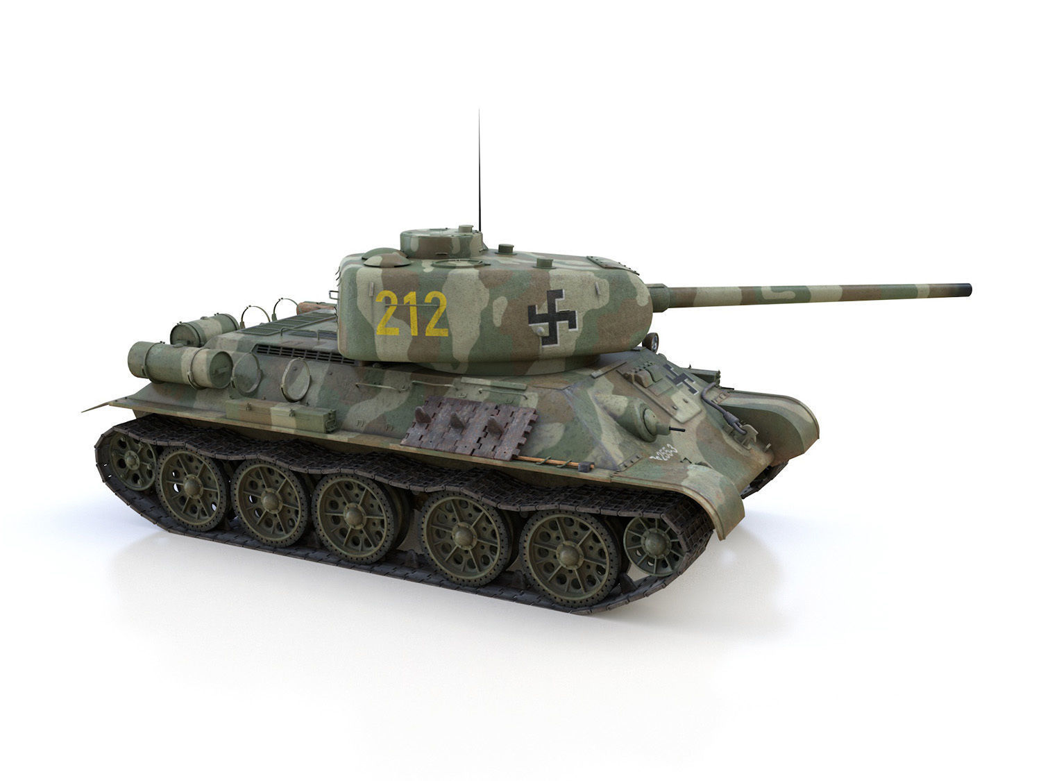 T-34-85 - 212 - Finish Army 3D model_7