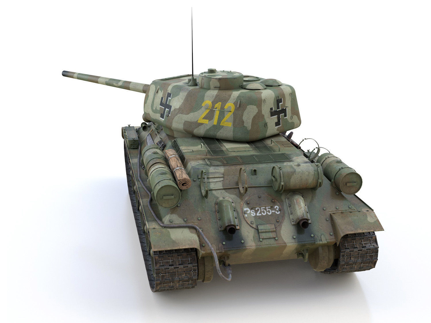 T-34-85 - 212 - Finish Army 3D model_4