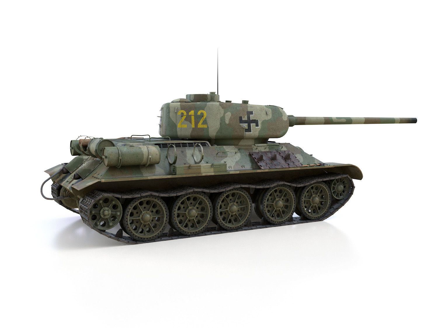 T-34-85 - 212 - Finish Army 3D model_6