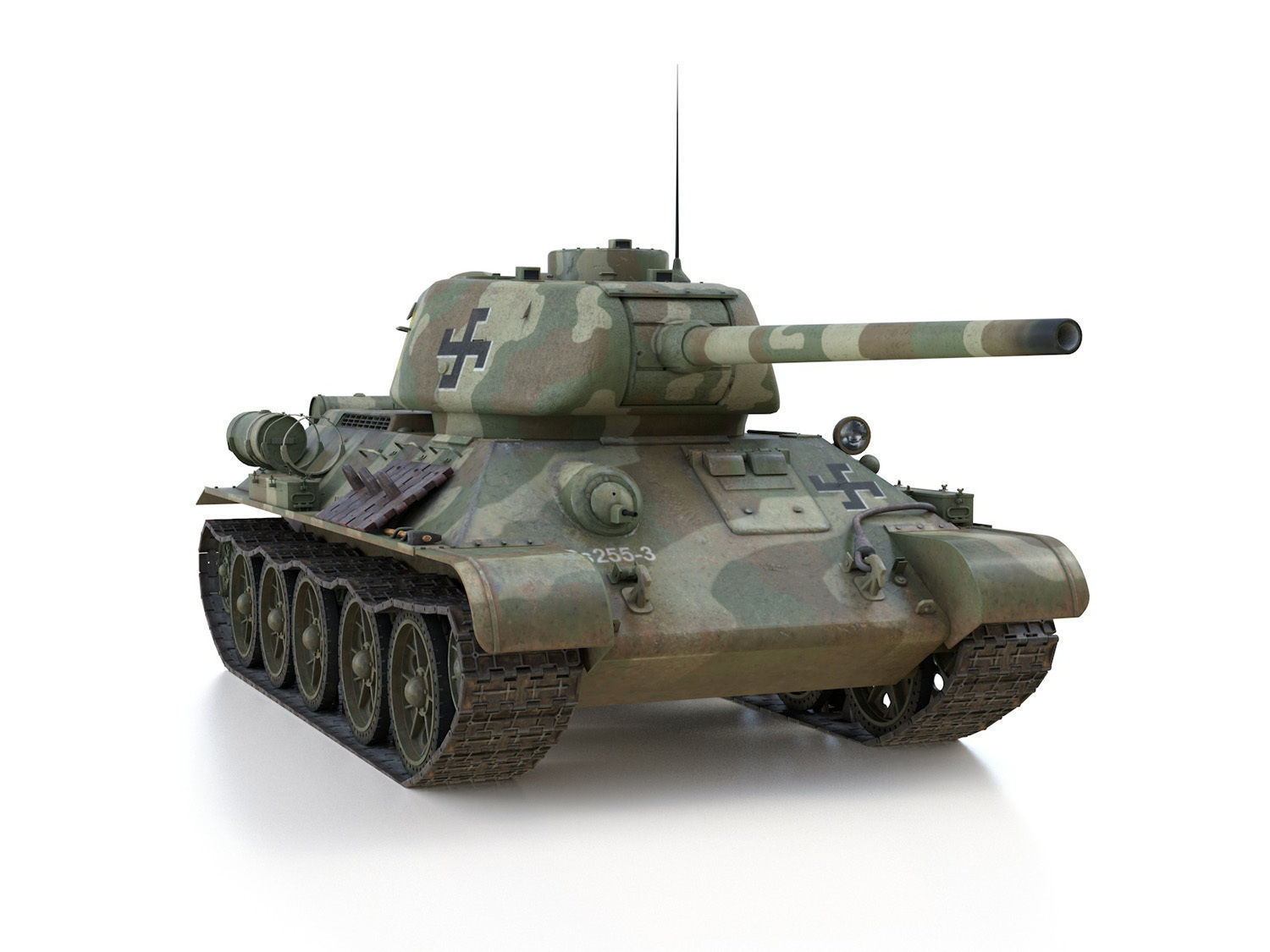 T-34-85 - 212 - Finish Army 3D model_8
