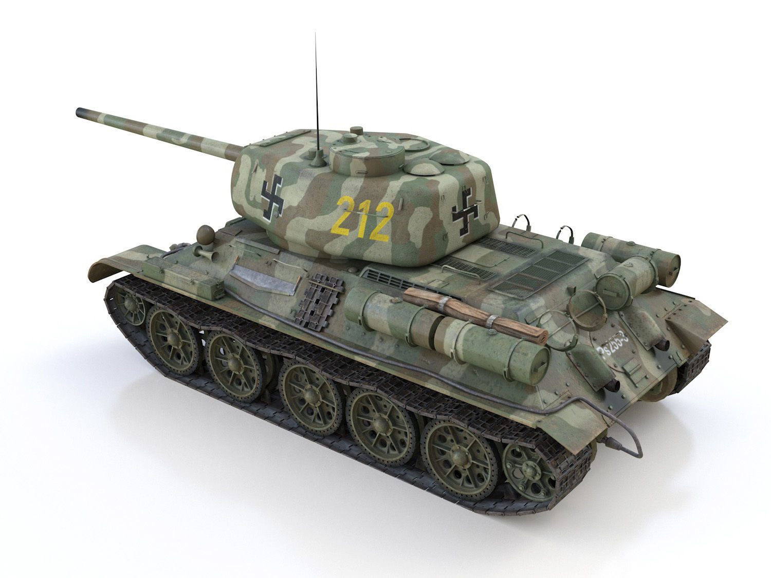 T-34-85 - 212 - Finish Army 3D model_3