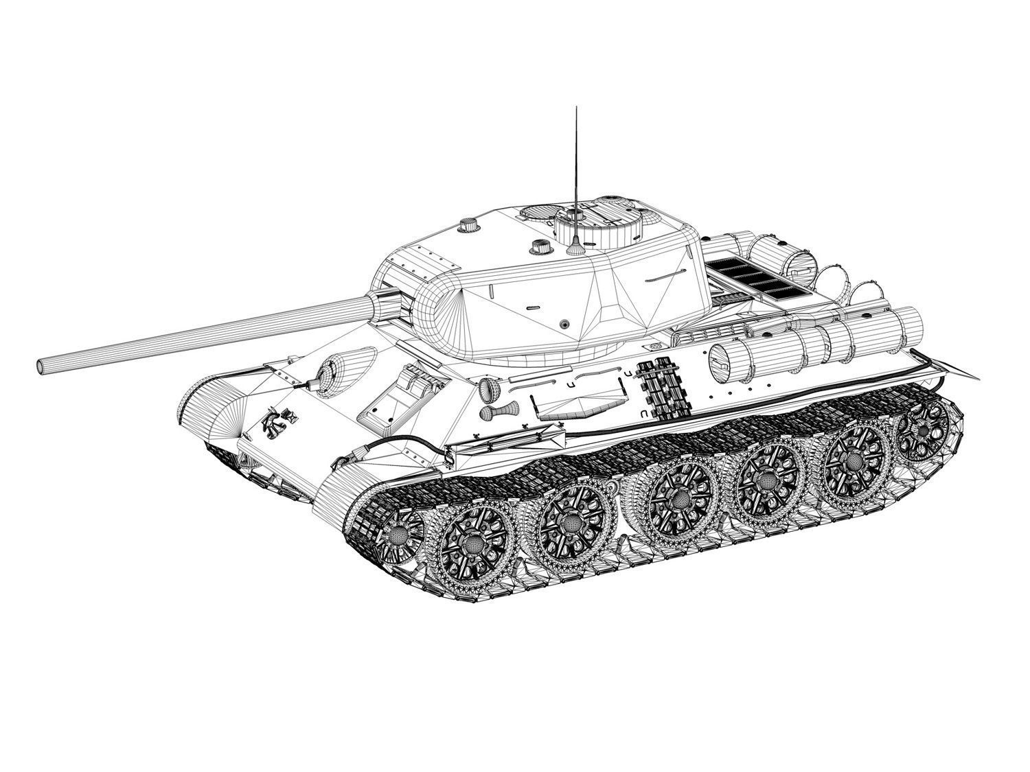 T-34-85 - 212 - Finish Army 3D model_11