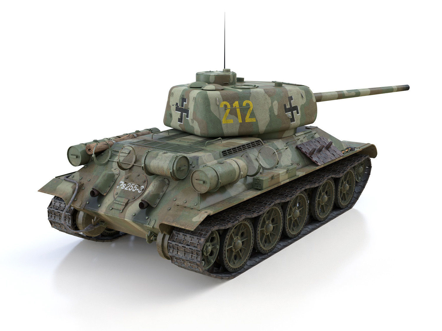 T-34-85 - 212 - Finish Army 3D model_5