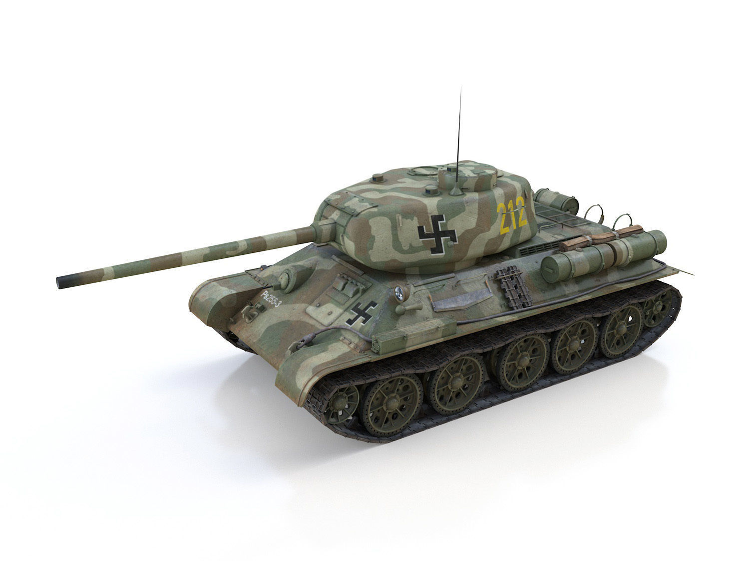 T-34-85 - 212 - Finish Army 3D model_2