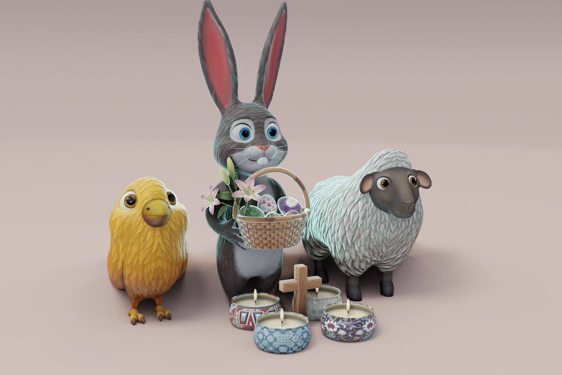 Easter 3D Model Low-poly 3D model_3