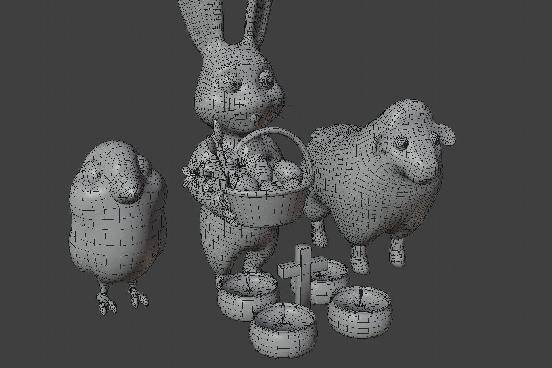 Easter 3D Model Low-poly 3D model_4