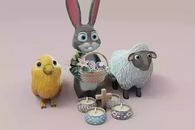 Easter 3D Model Low-poly 3D model