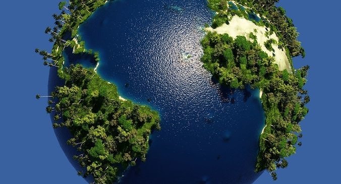 Green Earth Globe 3D model
