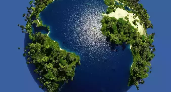 Green Earth Globe 3D model