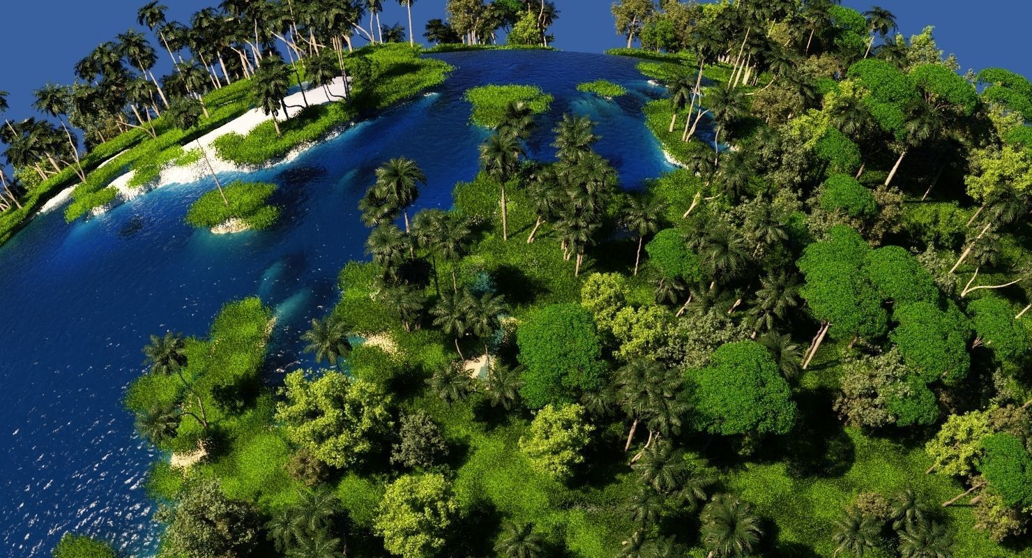 Green Earth Globe 3D model_9