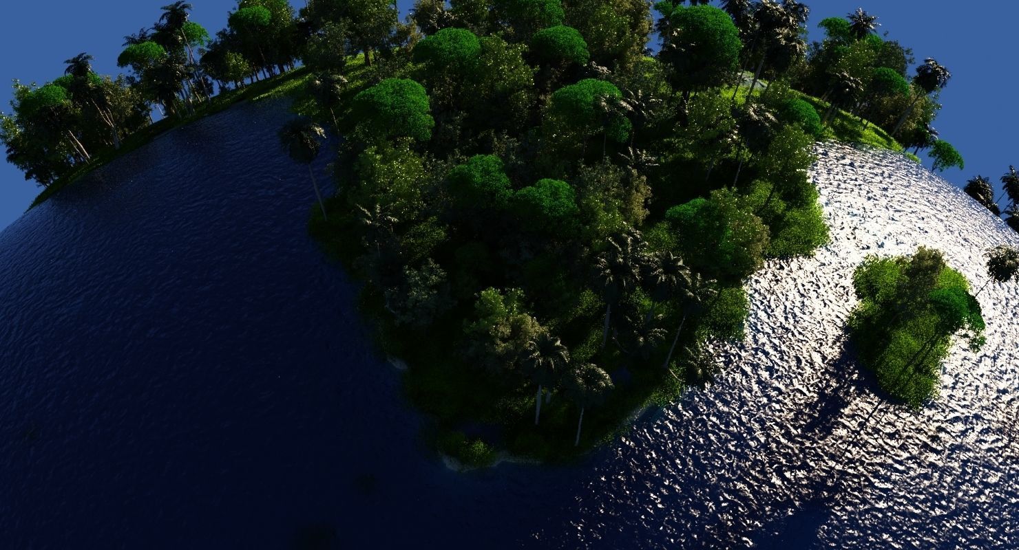 Green Earth Globe 3D model_6