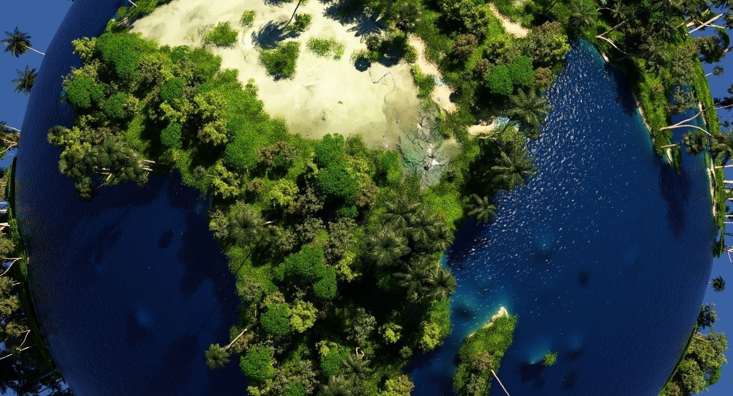 Green Earth Globe 3D model_1