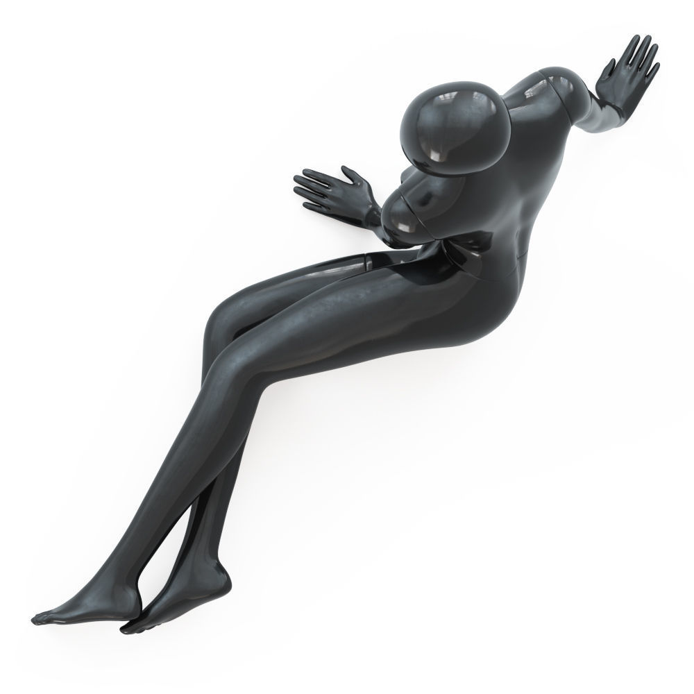 Black female mannequin in a lying pose 51 3D model_3