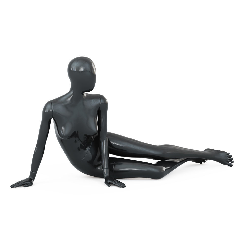 Black female mannequin in a lying pose 51 3D model_2