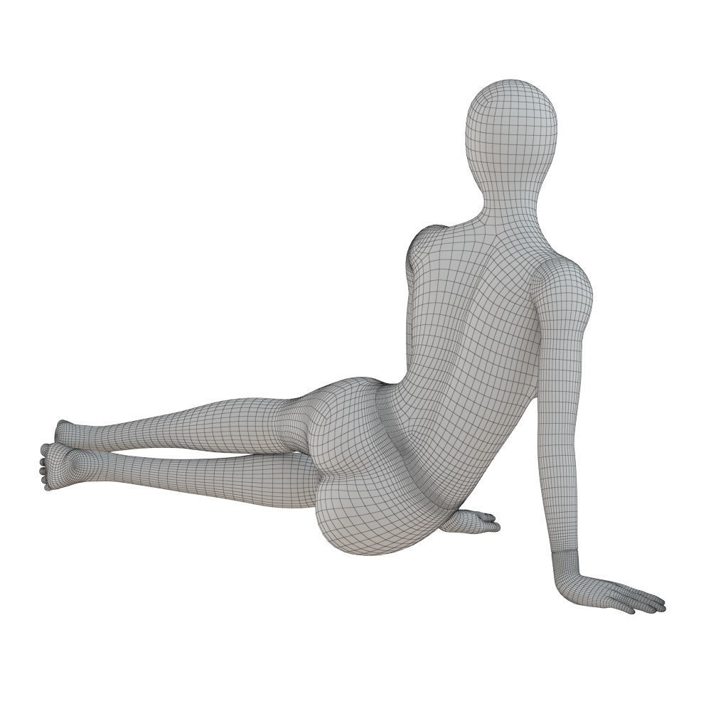 Black female mannequin in a lying pose 51 3D model_5
