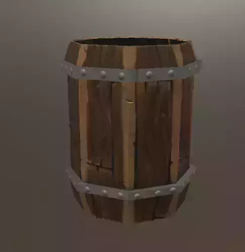 Barrel wooden with rivets