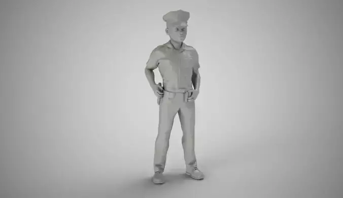 Police man in uniform 3D print model