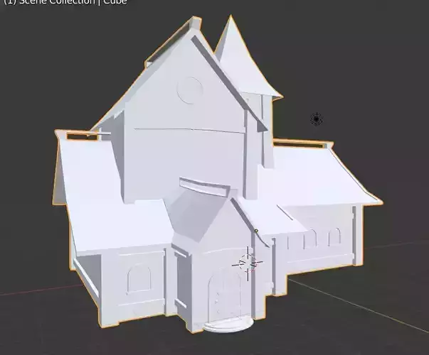 Low Poly fantasy Medieval House blender