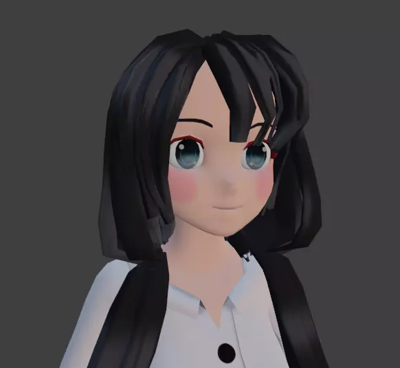 Anime girl 3D model_0