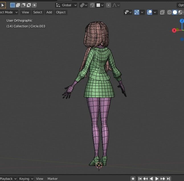 Anime girl 3D model_3