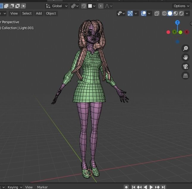 Anime girl 3D model_2