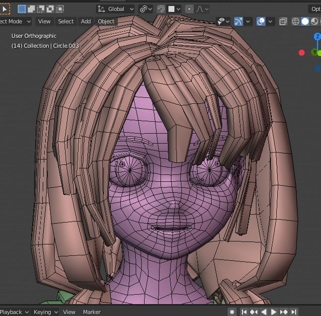 Anime girl 3D model_4