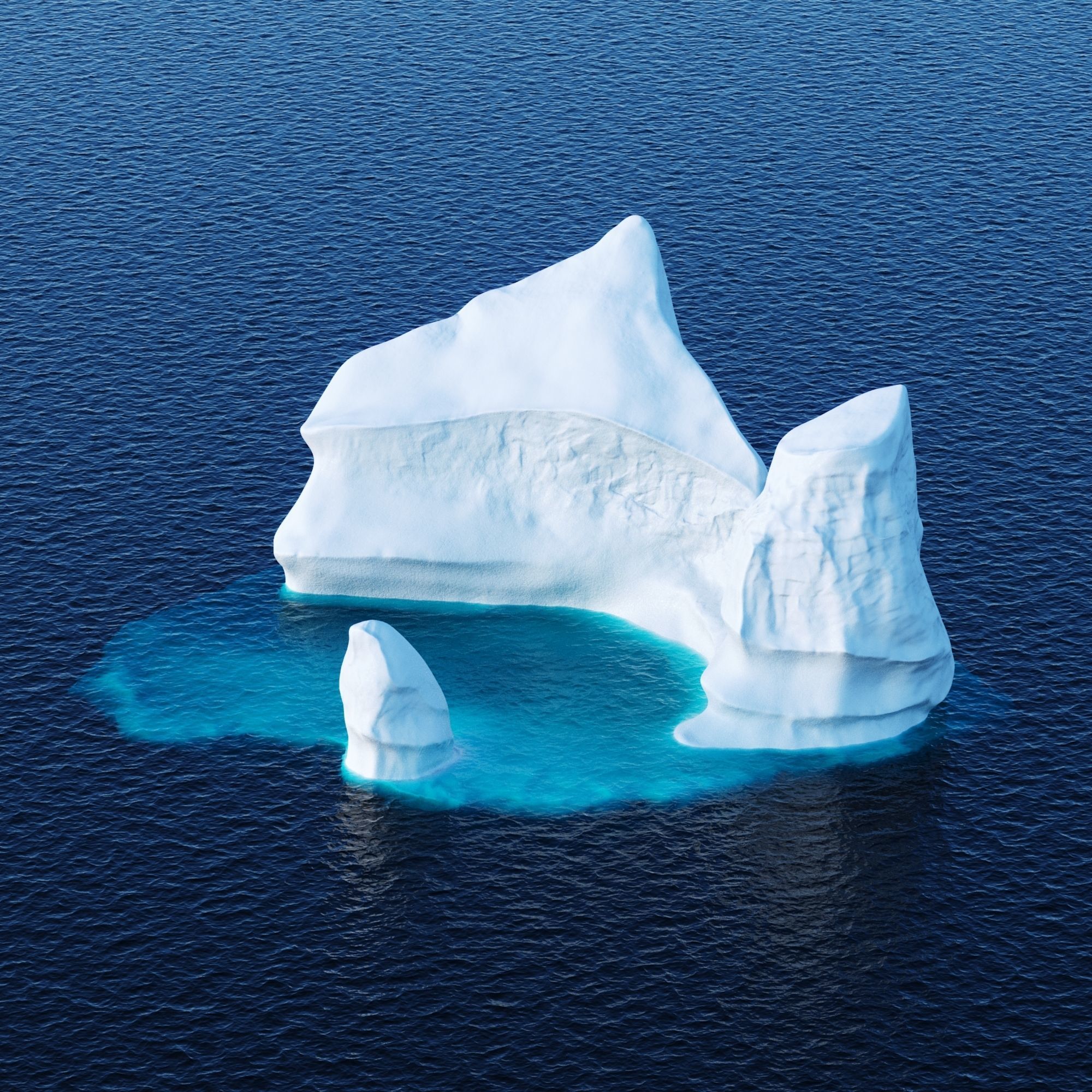 Icebergs collection iceberg floating in ocean Low-poly 3D model_6