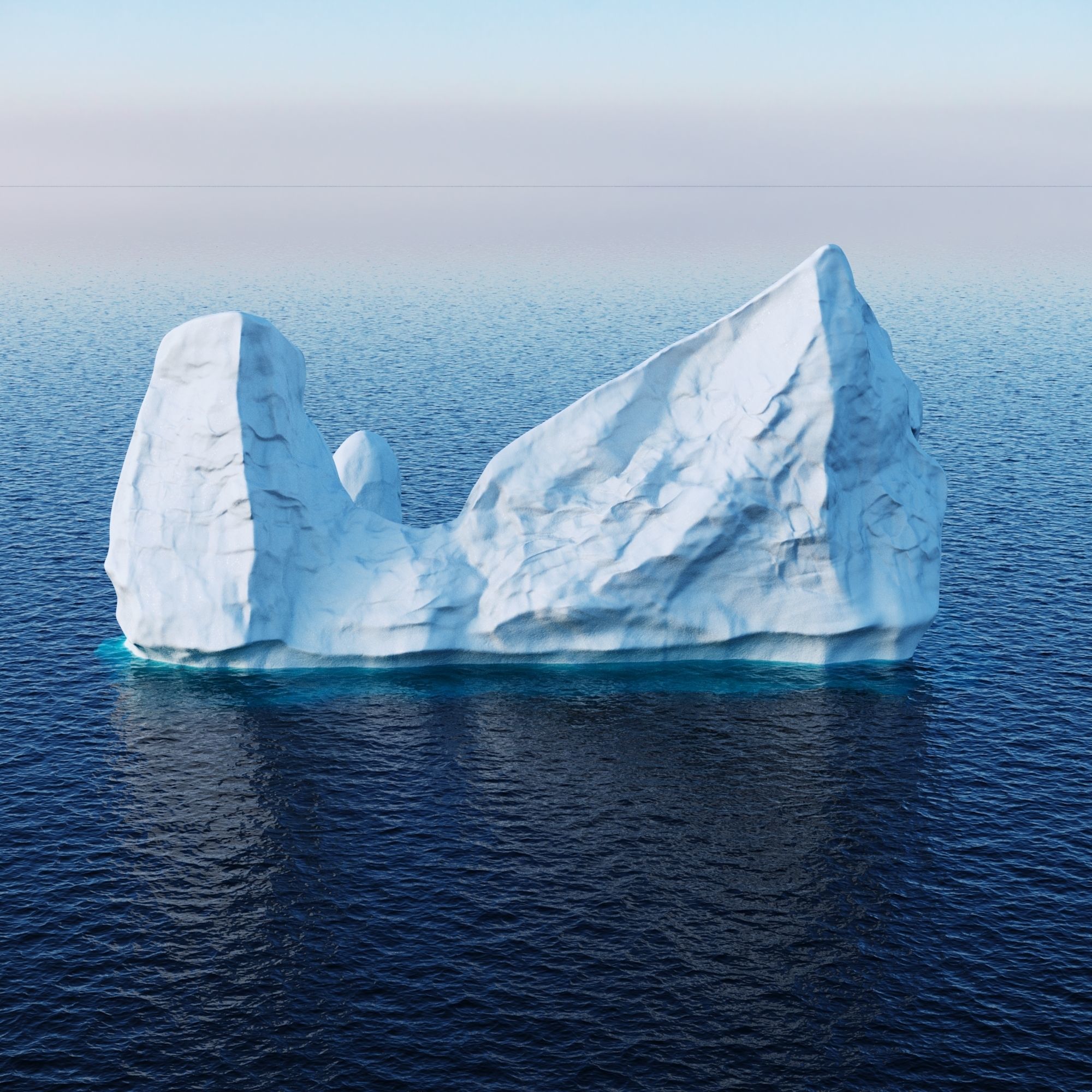 Icebergs collection iceberg floating in ocean Low-poly 3D model_22