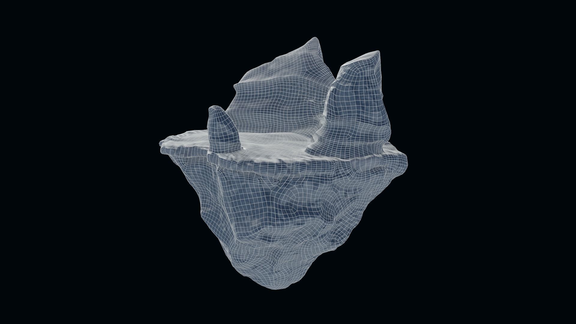 Icebergs collection iceberg floating in ocean Low-poly 3D model_51