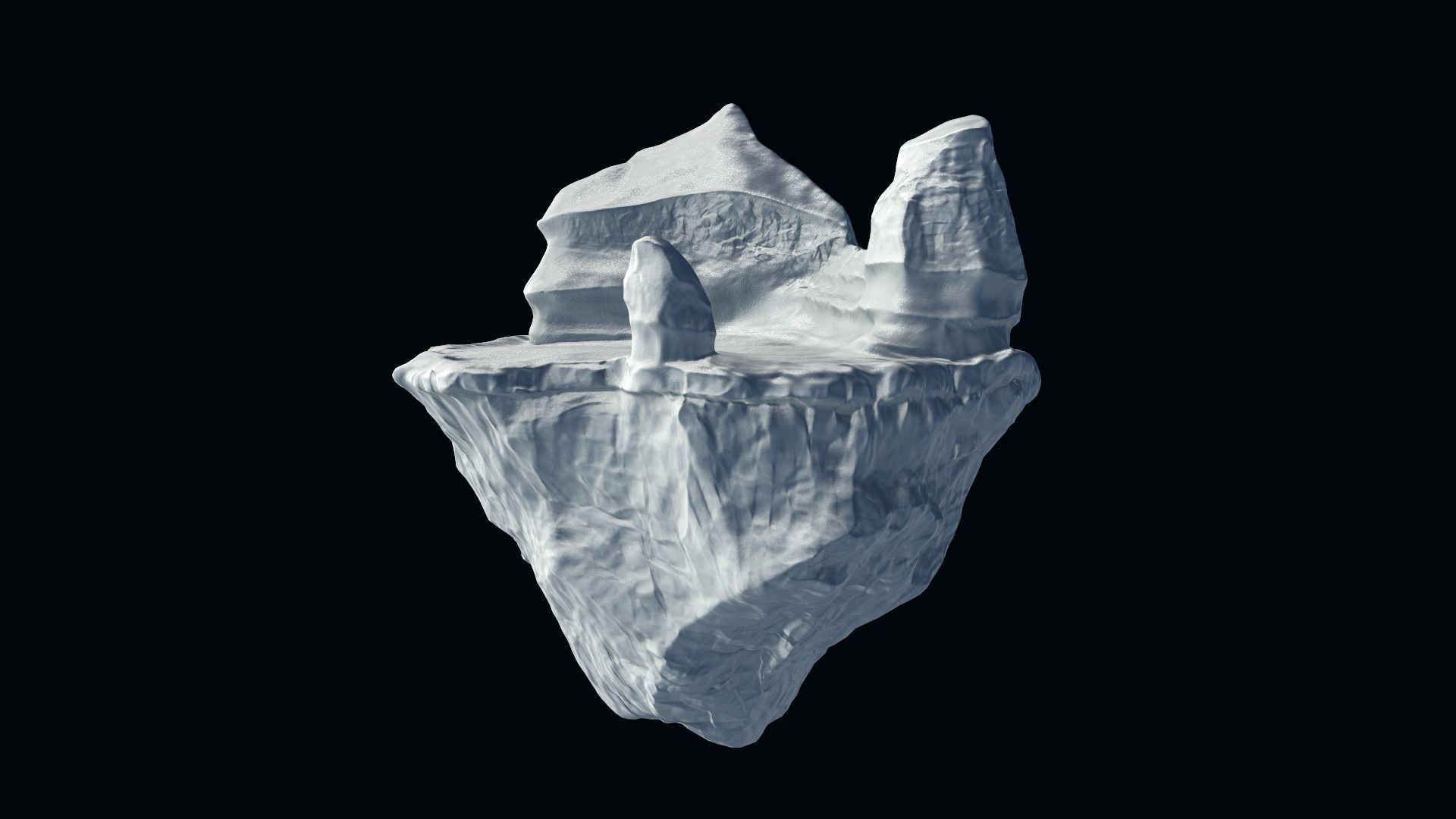 Icebergs collection iceberg floating in ocean Low-poly 3D model_45