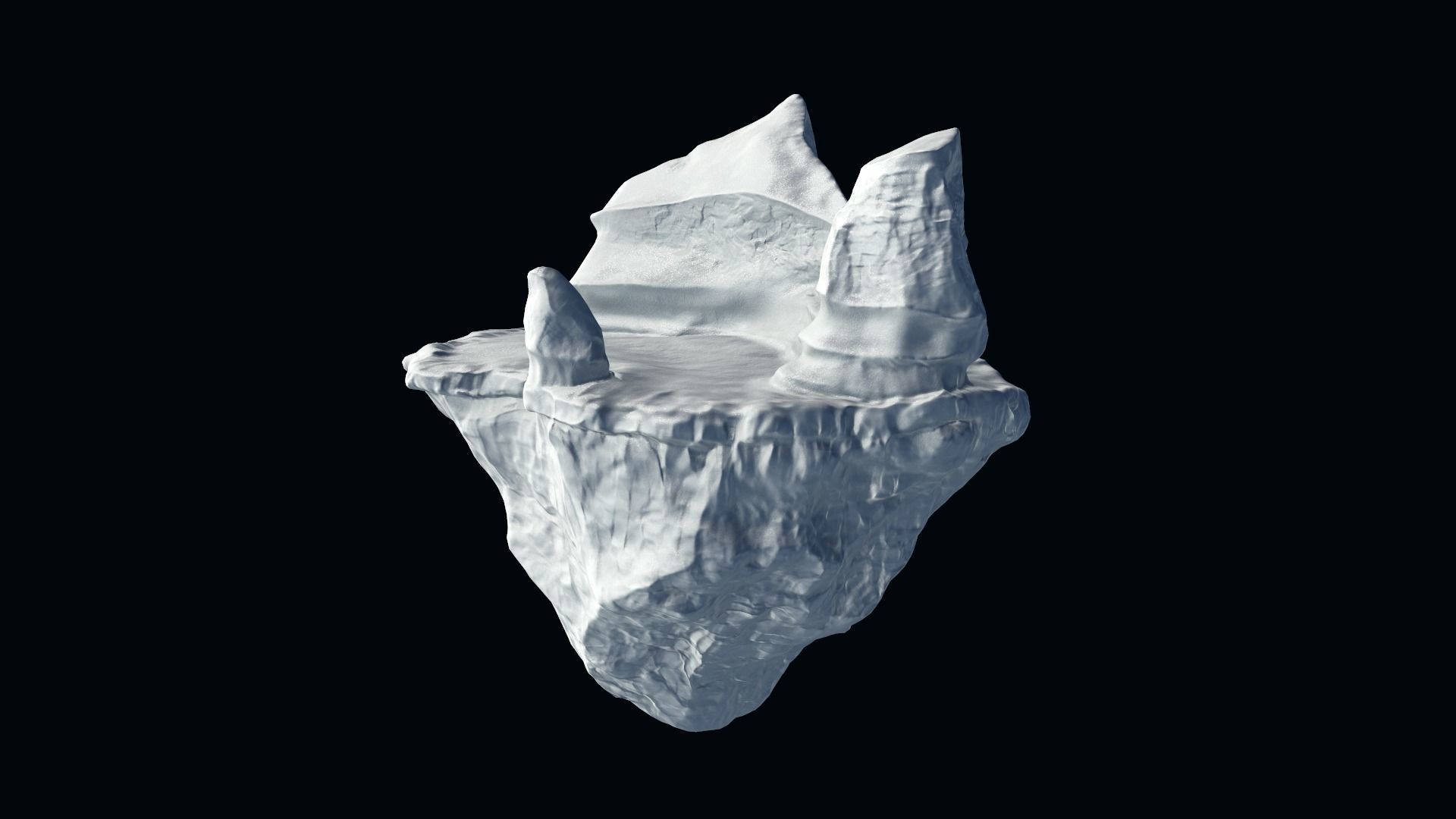 Icebergs collection iceberg floating in ocean Low-poly 3D model_50