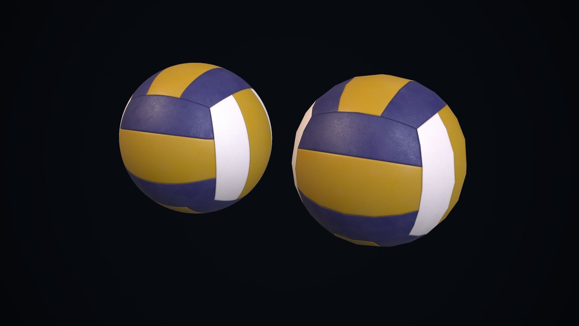 Volleyball ball Low-poly 3D model_15