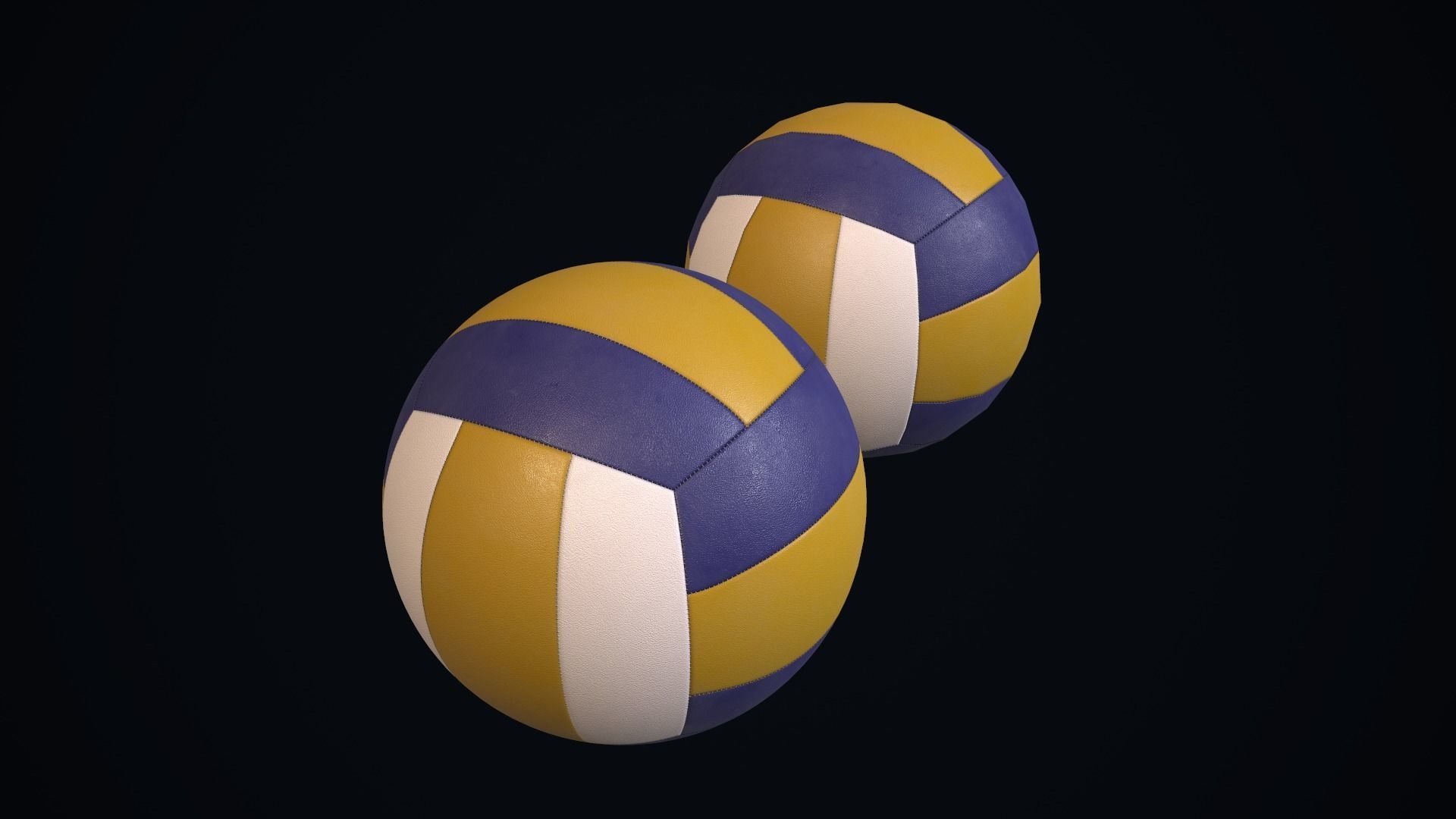 Volleyball ball Low-poly 3D model_17