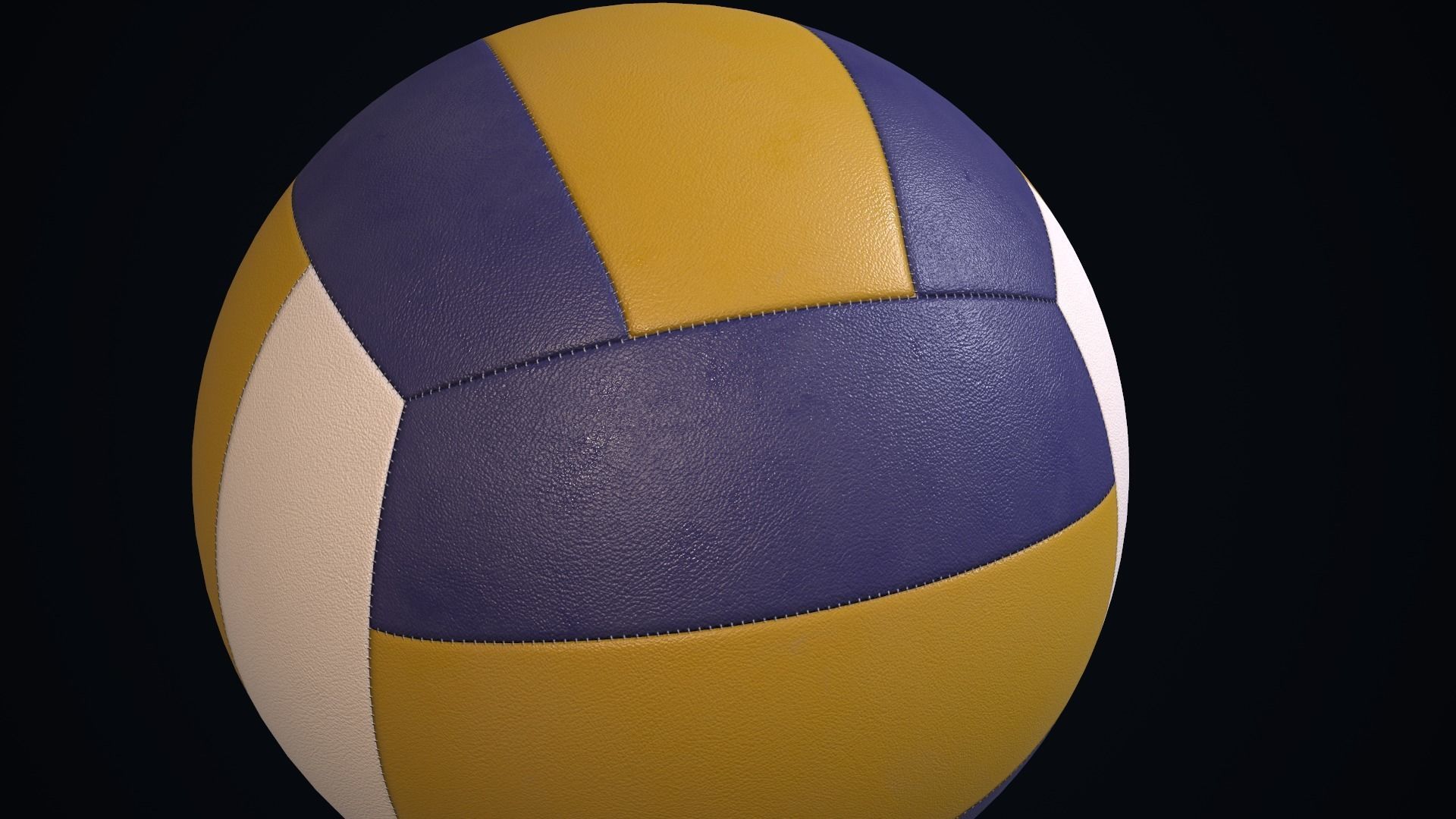 Volleyball ball Low-poly 3D model_11