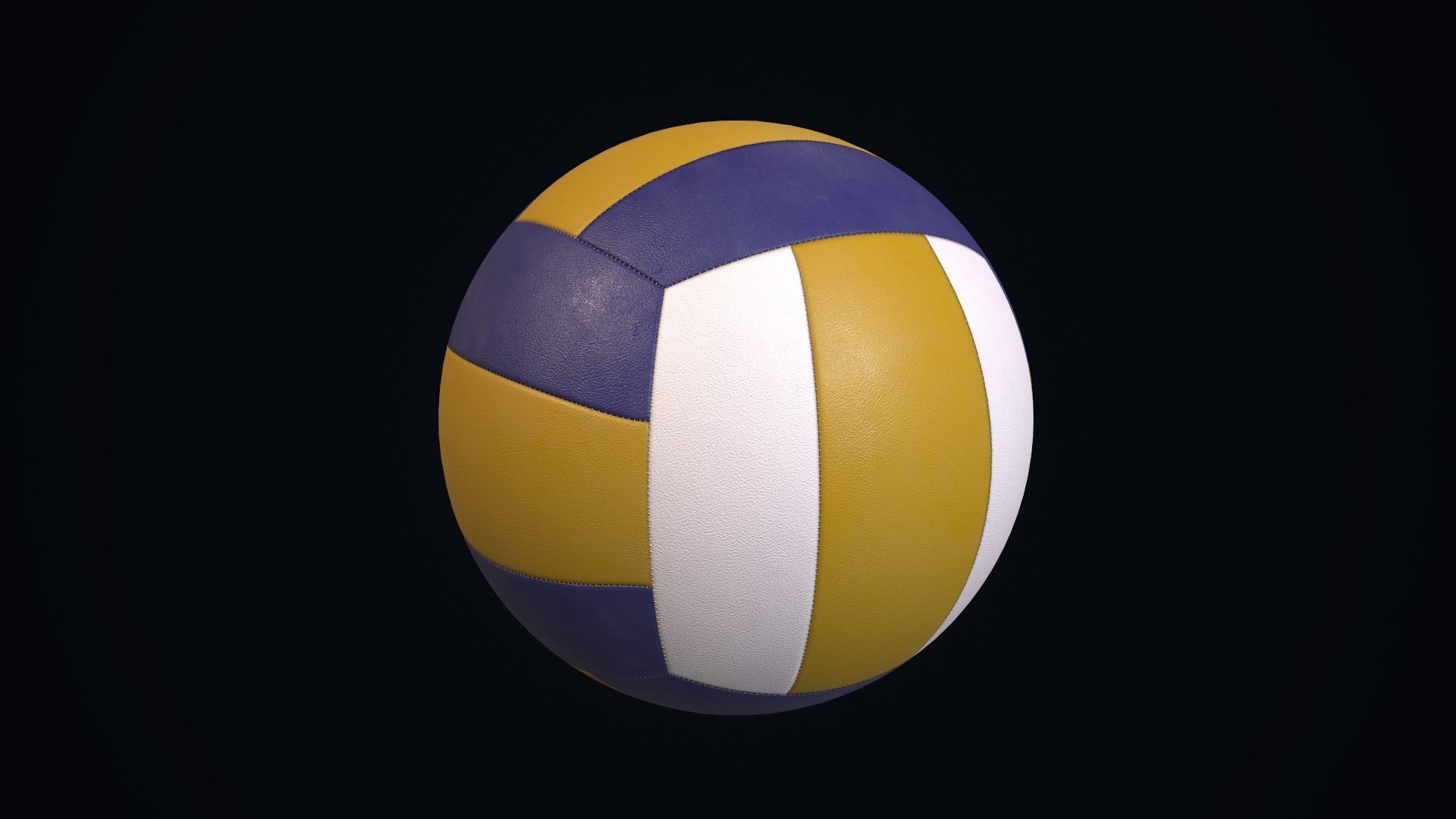 Volleyball ball Low-poly 3D model_5